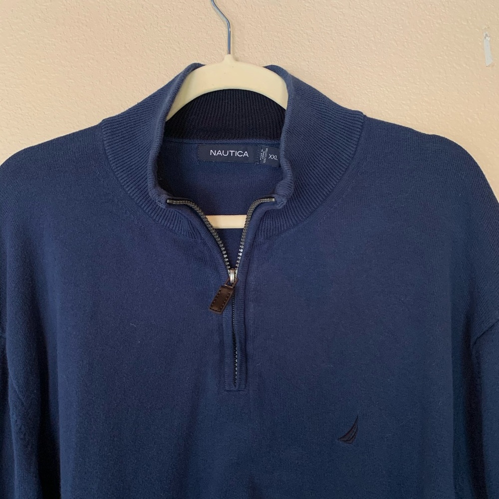Nautica 1/4 Zip Up Sweater. Navy. XXL.